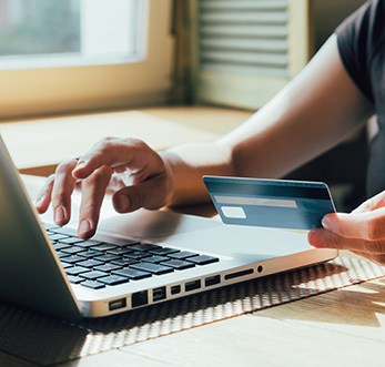 Woman using a credit card